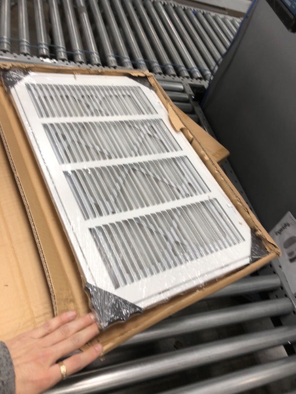 Photo 2 of 20"W x 12"H [Duct Opening Measurements] Steel Return Air Filter Grille (HD Series) Removable Door | for 1-inch Filters, Vent Cover Grill, White, Outer Dimensions: 22 5/8"W X 14 5/8"H for 20x12 Opening
