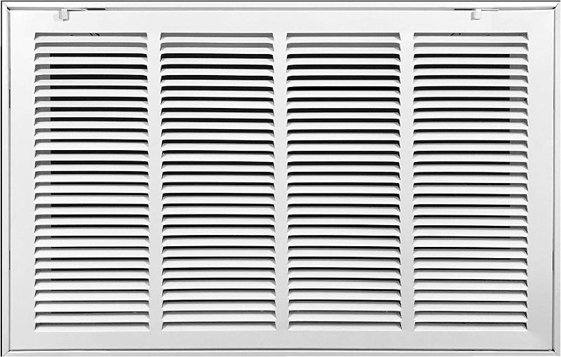 Photo 1 of 20"W x 12"H [Duct Opening Measurements] Steel Return Air Filter Grille (HD Series) Removable Door | for 1-inch Filters, Vent Cover Grill, White, Outer Dimensions: 22 5/8"W X 14 5/8"H for 20x12 Opening
