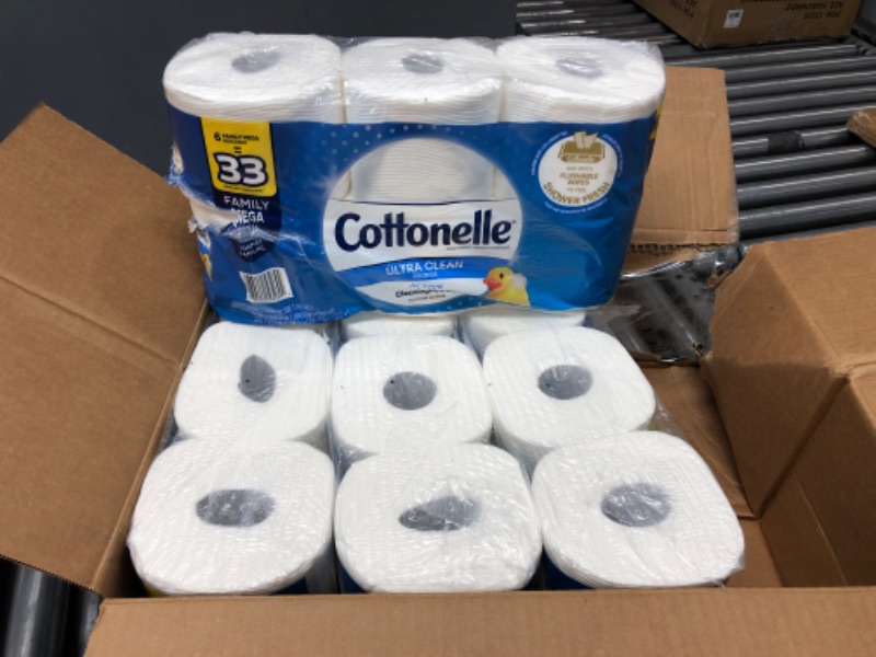 Photo 2 of (X4) Cottonelle Ultra Clean Toilet Paper with Active CleaningRipples Texture, Strong Bath Tissue, 6 Family Mega Rolls (6 Family Mega Rolls = 33 Regular Rolls), 388 Sheets per Roll
