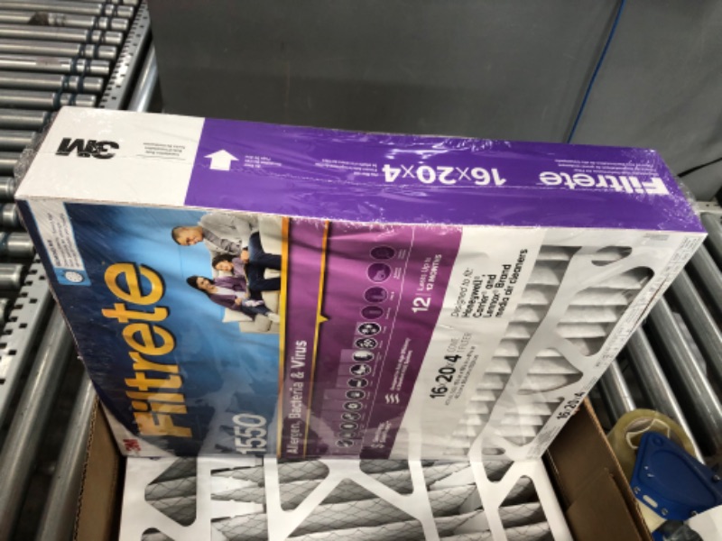 Photo 6 of ***ONE IS SCRATCHED**
Filtrete 16x20x4 Furnace Air Filter MPR 1550 DP MERV 12, Healthy Living, 2 Pack, Fits Lennox & Honeywell Devices (exact dimensions 15.68 x 19.68 x 3.81) 2 Count (Pack of 1) 16x20x4 Air Filter