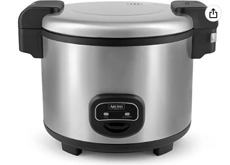 Photo 1 of ****MAJOR DAMAGE/TESTED***Aroma Housewares 60-Cup (Cooked) (30-Cup UNCOOKED) Commercial Rice Cooker, Stainless Steel Exterior (ARC-1130S)