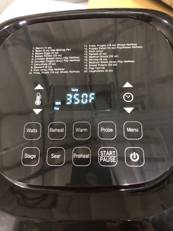 Photo 3 of ***TESTED POWERS ON*** Nuwave Brio 8-Qt Air Fryer, Powerful 1800W, Easy-to-Read Cool White Display, 50°-400°F Temp Controls, 100 Pre-Programmed Presets & 50 Memory Slots, Integrated Smart Thermometer, Linear T Technology