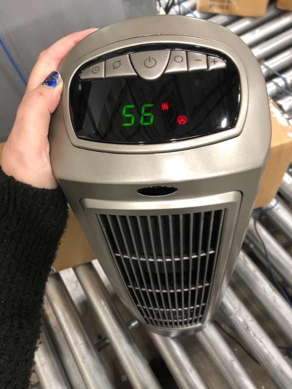 Photo 3 of ***TESTED WORKING*** Lasko Oscillating Digital Ceramic Tower Heater for Home with Adjustable Thermostat, Timer and Remote Control, 23 Inches, 1500W, Silver, 755320