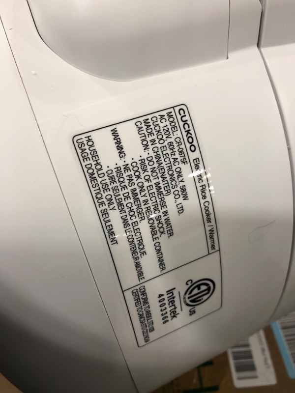 Photo 4 of CUCKOO CR-0675F | 6-Cup (Uncooked) Micom Rice Cooker | 13 Menu Options: Quinoa, Oatmeal, Brown Rice & More, Touch-Screen, Nonstick Inner Pot | White
