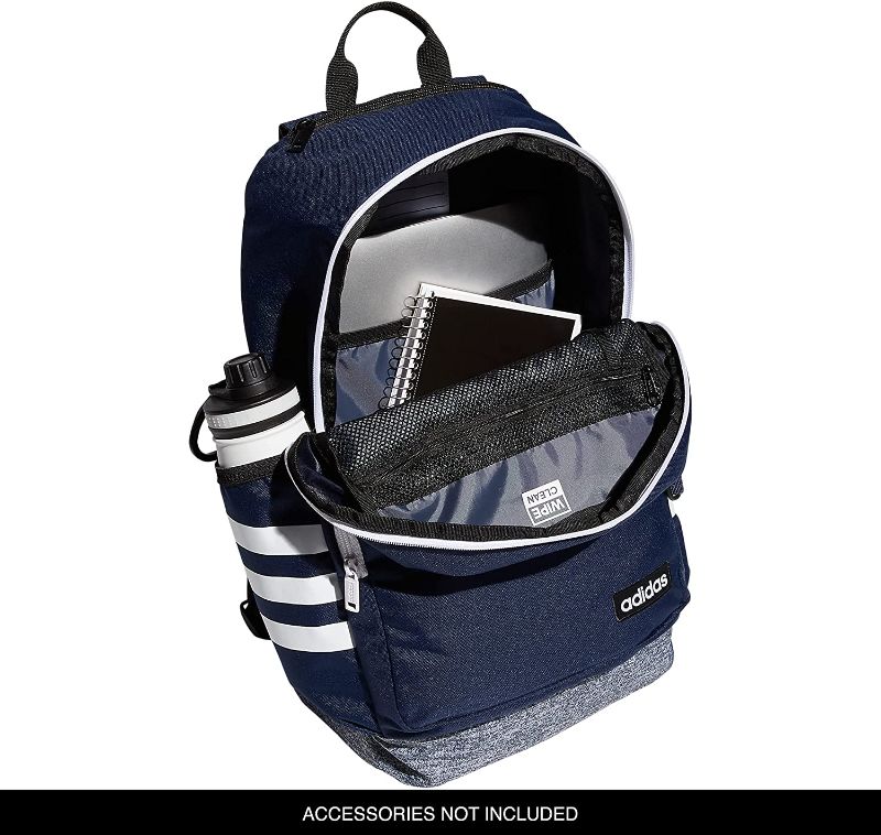 Photo 2 of Adidas Classic 3S 4 Backpack, Collegiate Navy/Jersey Onix Grey/White, One Size