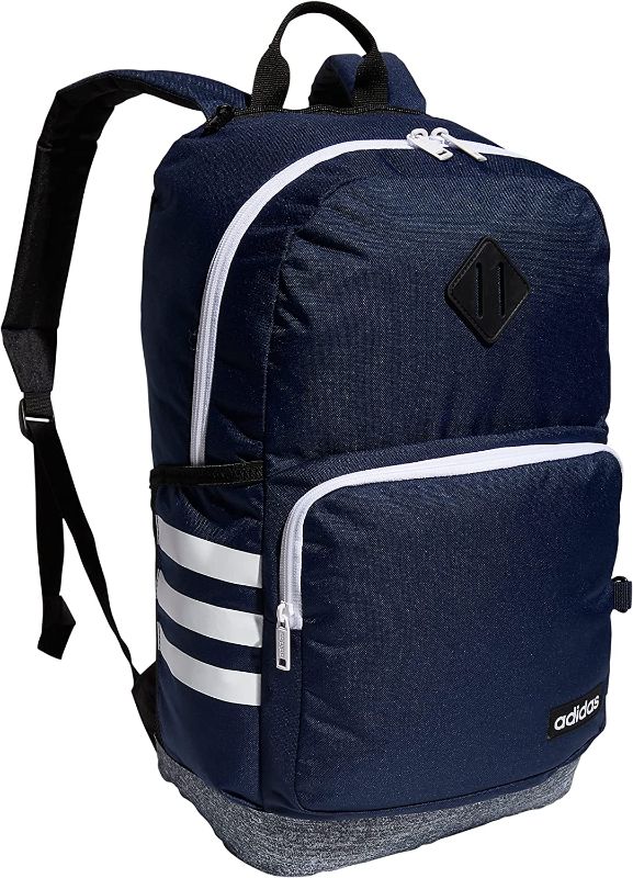 Photo 1 of Adidas Classic 3S 4 Backpack, Collegiate Navy/Jersey Onix Grey/White, One Size