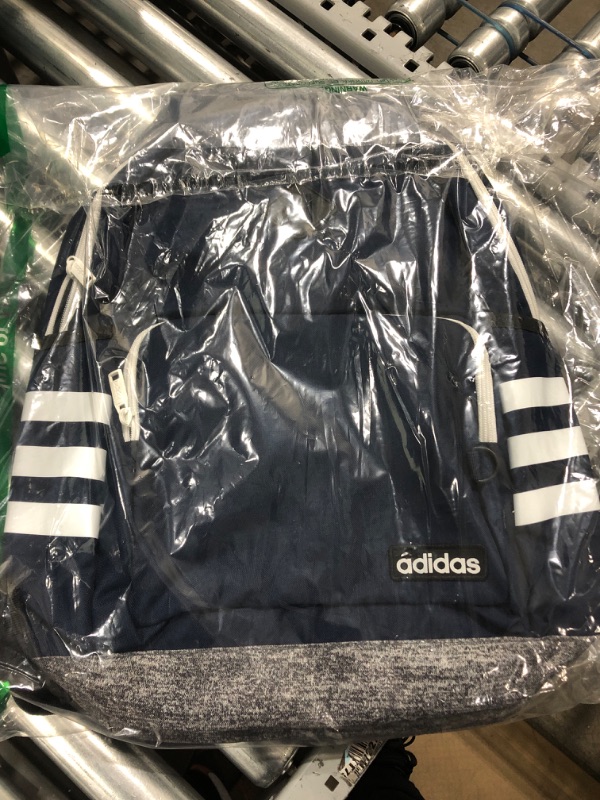 Photo 3 of Adidas Classic 3S 4 Backpack, Collegiate Navy/Jersey Onix Grey/White, One Size