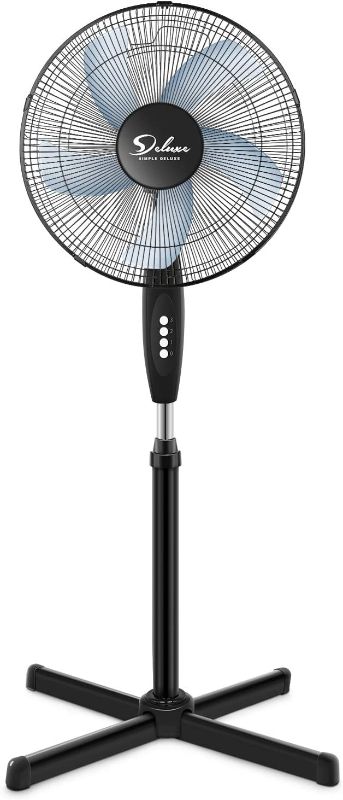 Photo 1 of ***SEE CLERK NOTES***NON-FUNCTIONAL***
Simple Deluxe Oscillating - 3 Adjustable Speed Pedestal Stand Fan, Black, 