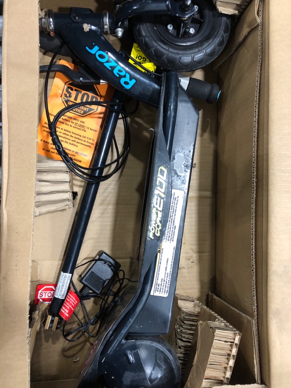 Photo 1 of ***Parts only Razor Power Core E100 Electric Scooter for Kids Ages 8+ - 100w Hub Motor, 8" Pneumatic Tire, Up to 11 mph and 60 min Ride Time, For Riders up to 120 lbs