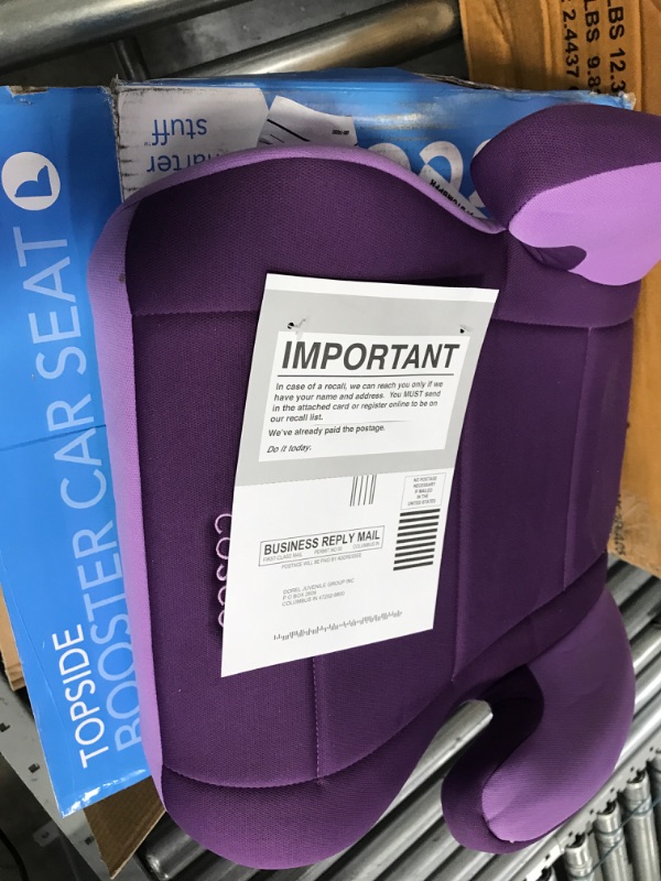 Photo 2 of Cosco Topside Child Safe Belt Positioned Backless Booster Car Seat, Purple Grape