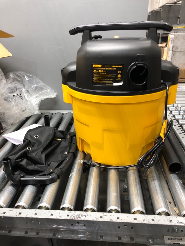 Photo 2 of DEWALT 9 Gallon Wet/Dry VAC, Heavy-Duty Shop Vacuum with Attachments, 5 Peak HP, with Blower Function, DXV09PA, Yellow