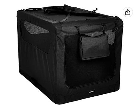 Photo 1 of Amazon Basics Premium Folding Portable Soft Pet Dog Crate Carrier Kennel BLACK