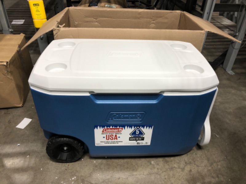 Photo 2 of ***MAJOR DAMAGE/SEE PHOTOS***Coleman Portable Cooler with Wheels Xtreme Wheeled Cooler 62 Quart Cooler