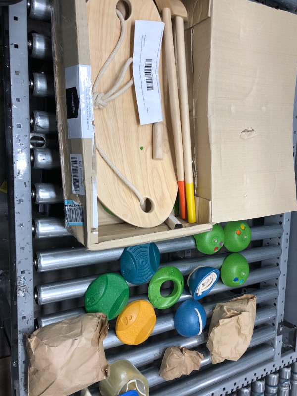 Photo 2 of ***MINOR DAMAGE/SEE PHOTOS****Amazon Basics Gross Motor Case Pack, Mini Golf, Walking Cups, Balance Board, Meadow Ring Toss, Meerkat Bowling