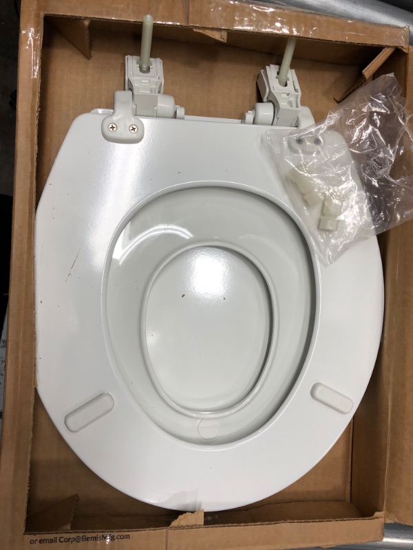 Photo 2 of ***MINOR DAMAGE/SEE PHOTOS***MAYFAIR 1888SLOW 000 NextStep2 Toilet Seat with Built-In Potty Training Seat, Slow-Close, Removable that will Never Loosen, ELONGATED, White Elongated White