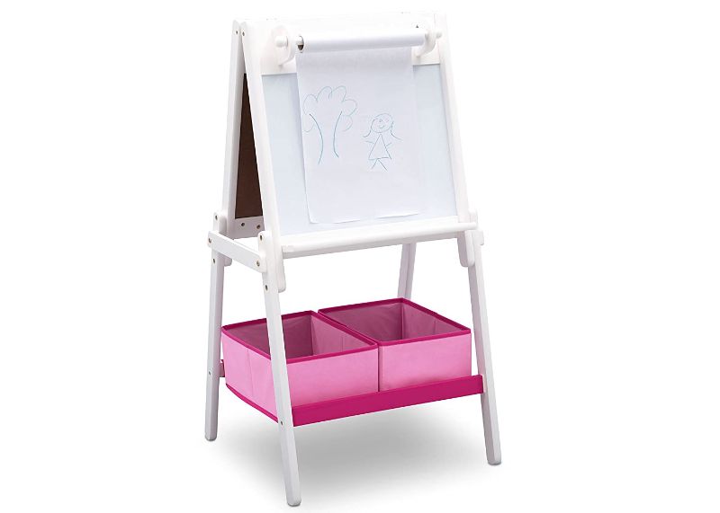 Photo 1 of Delta Children MySize Kids Double-Sided Storage Easel -Ideal for Arts & Crafts, Homeschooling and More,- Greenguard Gold Certified, Bianca White
