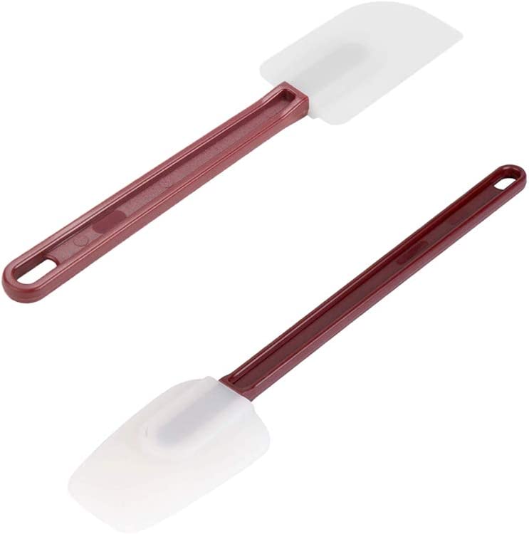 Photo 1 of 2pk-High Heat Resistant Silicone Scraper Spoon Commercial Spatula for Cooking, Rubber Spatula Set of 2 (9.5'')
