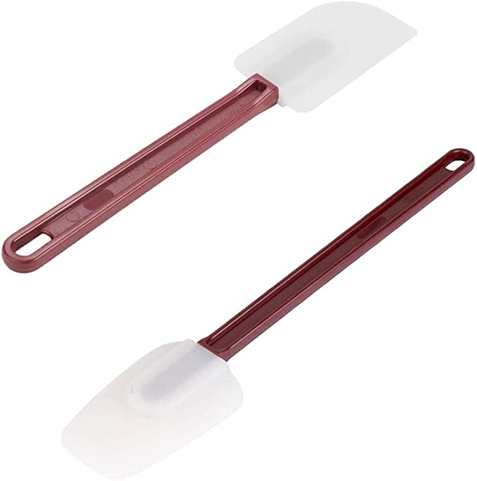 Photo 1 of 2pk-High Heat Resistant Silicone Scraper Spoon Commercial Spatula for Cooking, Rubber Spatula Set of 2 (9.5'')
