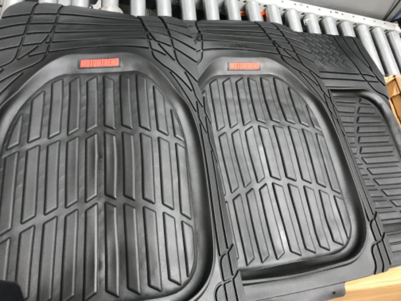 Photo 3 of Motor Trend 923-BK Black FlexTough Contour Liners-Deep Dish Heavy Duty Rubber Floor Mats for Car SUV Truck & Van-All Weather Protection Trim to Fit Most Vehicles Black Full Set