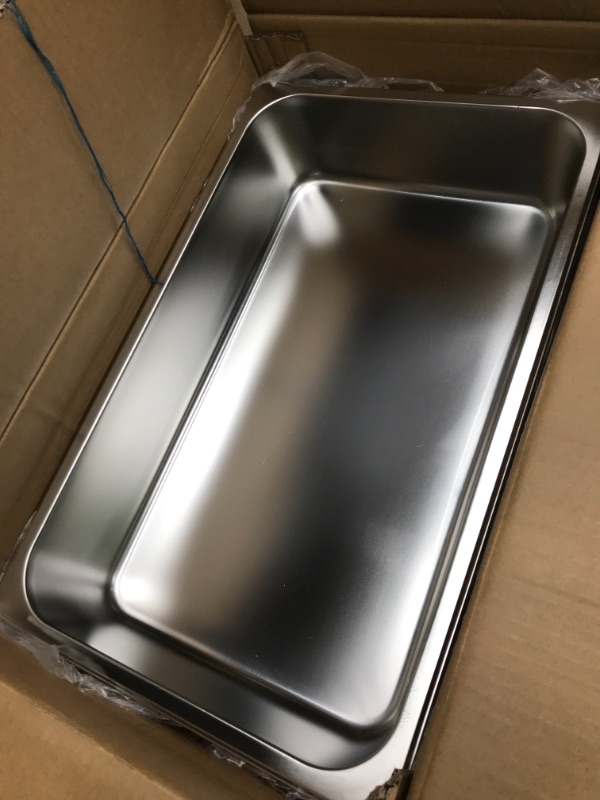 Photo 2 of 4pcs 4" Deep Full Size Stainless Steel Steam Table Pans w/Lids,Food Warmer Buffet Server,Suitable for Hotel,Restaurants and Catering