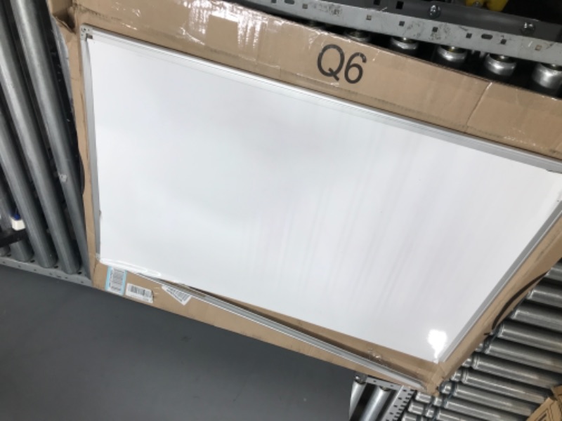 Photo 2 of (USED, DAMAGED) Amazon Basics Magnetic Dry Erase White Board, 35 x 47-Inch Whiteboard - Silver Aluminum Frame 35" x 47" Magnetic, Aluminum Frame