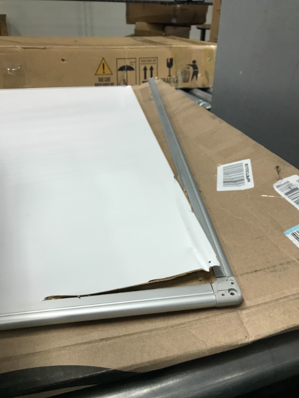 Photo 3 of (USED, DAMAGED) Amazon Basics Magnetic Dry Erase White Board, 35 x 47-Inch Whiteboard - Silver Aluminum Frame 35" x 47" Magnetic, Aluminum Frame