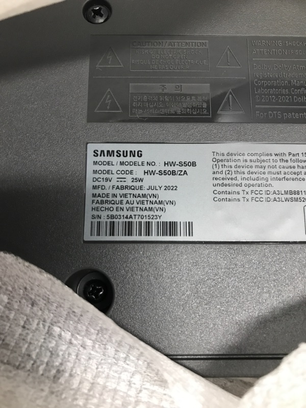 Photo 3 of SAMSUNG HW-S50B/ZA 3.0ch All-in-One Soundbar w/Dolby 5.1, DTS Virtual:X, Q Symphony, Built in Center Speaker, Adaptive Sound Lite, Bluetooth Multi Connection, 2022 Black HW-S50B Soundbar