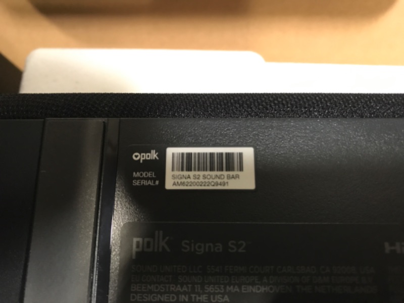 Photo 3 of Polk Audio Signa S2 Ultra-Slim TV Sound Bar | Works with 4K & HD TVs | Wireless Subwoofer | Includes HDMI & Optical Cables | Bluetooth Enabled, Black S2 Soundbar + Subwoofer