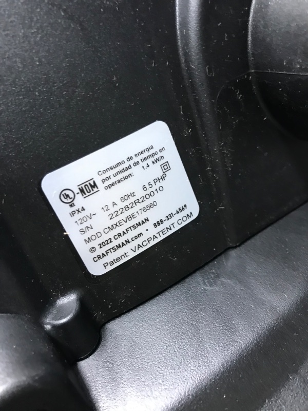 Photo 1 of CRAFTSMAN CMXEVBE17656 20 Gallon 6.5 Peak HP Wet/Dry Vac with Cart, Heavy-Duty Shop Vacuum with Attachments 20 Gallon 6.5 Peak HP w/Cart