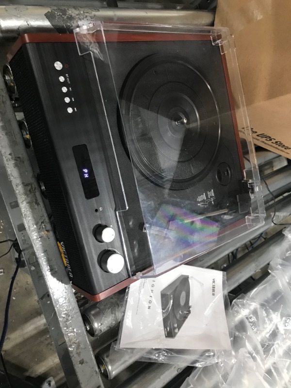 Photo 1 of Victrola VTA-71-MAH Brighton Dual Bluetooth Turntable with Built-in Speakers (33/48/78) (Mahogony)