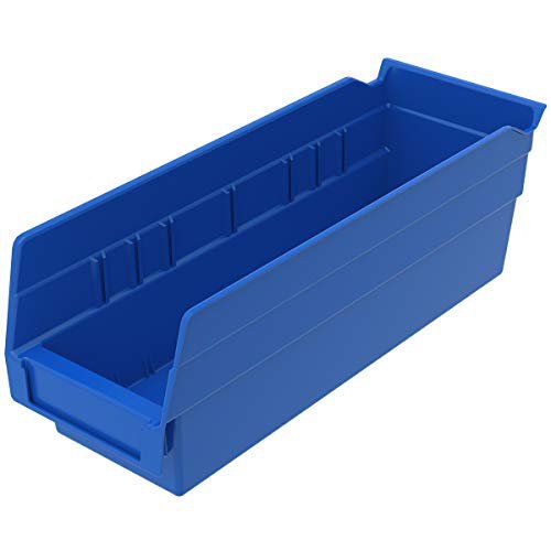 Photo 1 of Akro-Mils 30120 Plastic Nesting Shelf Bin Storage Box, 12" x 4" x 4" – Blue – Set of 24