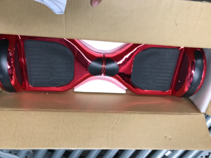 Photo 2 of *NONFUNCTIONAL* Newest Generation Electric Hoverboard Dual Motors Two Wheels Hoover Board Smart Self Balancing Scooter with Built-in Bluetooth Speaker LED Lights for Adults Kids Gift Chrome Red