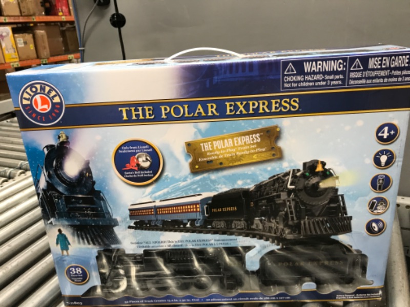 Photo 2 of Lionel The Polar Express Ready-to-Play Set, Battery-Powered Berkshire-Style Model Train Set with Remote , Black 