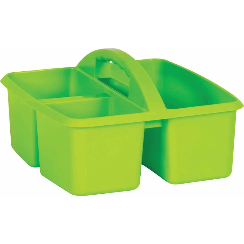 Photo 1 of Lime Portable Plastic Storage Caddy 2-Pack for Classrooms, Kids Room, and Office Organization, 3 Compartment