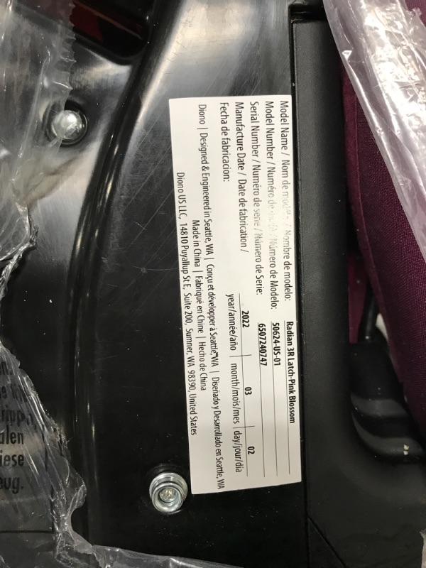 Photo 4 of Diono Radian 3R, 3-in-1 Convertible Car Seat, Rear Facing & Forward Facing, 10 Years 1 Car Seat, Slim Fit 3 Across, Pink Blossom Radian 3R Fits 3 Across Pink Blossom