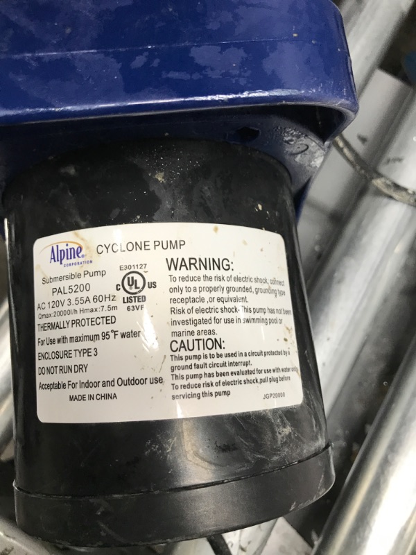 Photo 3 of ***TESTED WORKING*** Alpine Corporation 5200 GPH Cyclone Pump for Ponds, Fountains, Waterfalls, and Water Circulation