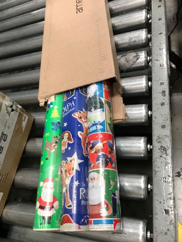 Photo 2 of American Greetings Christmas Wrapping Paper Bundle, Rudolph Designs (3 Rolls, 105 sq. ft)
