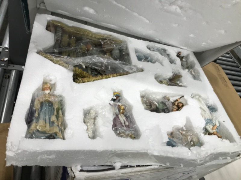 Photo 2 of **baby Jesus missing**
Bethlehem Nights Christmas Nativity Scene Figurines with Creche, 12 Piece Set