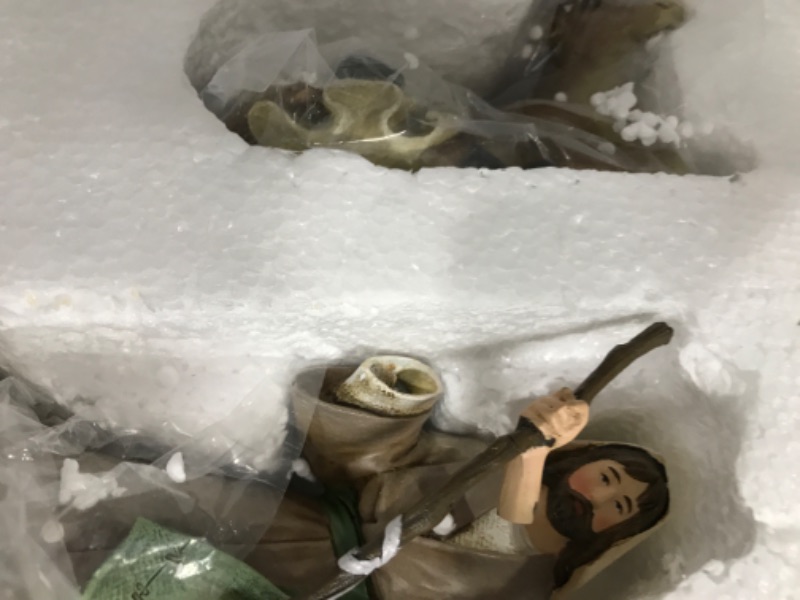 Photo 3 of **baby Jesus missing**
Bethlehem Nights Christmas Nativity Scene Figurines with Creche, 12 Piece Set