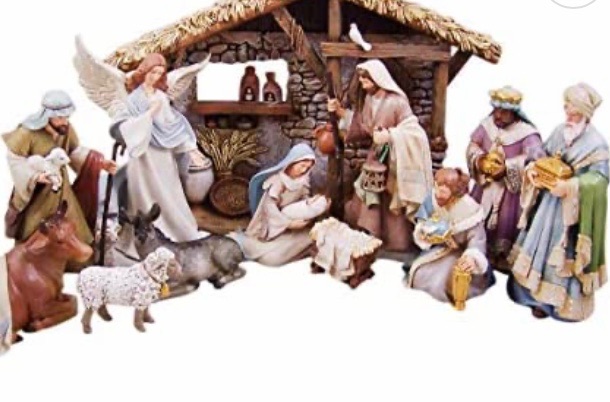 Photo 1 of **baby Jesus missing**
Bethlehem Nights Christmas Nativity Scene Figurines with Creche, 12 Piece Set