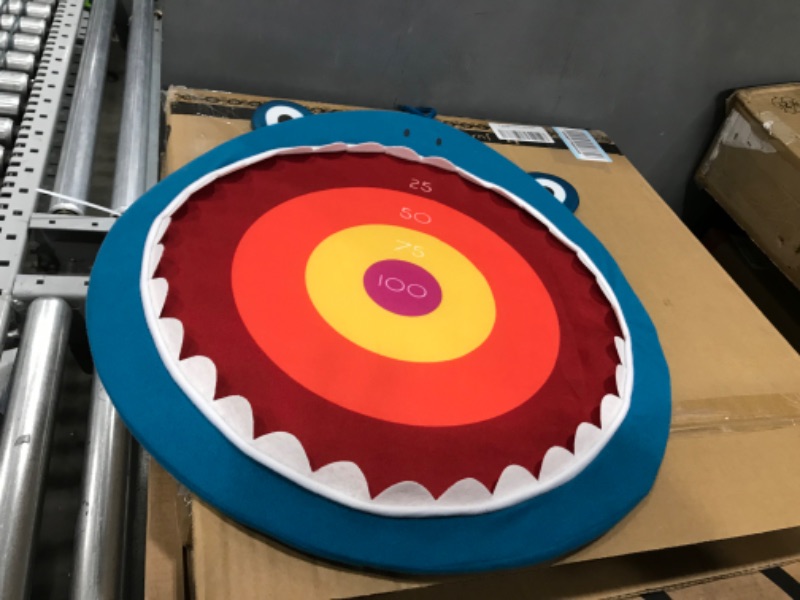 Photo 2 of ****missing soft darts***
B. toys – Hungry Toss Shark Toys - Kids Dart Board – 1 Fabric Board & 4 Soft Darts for Kids 3+ (5-Pcs) Shark Dart Board