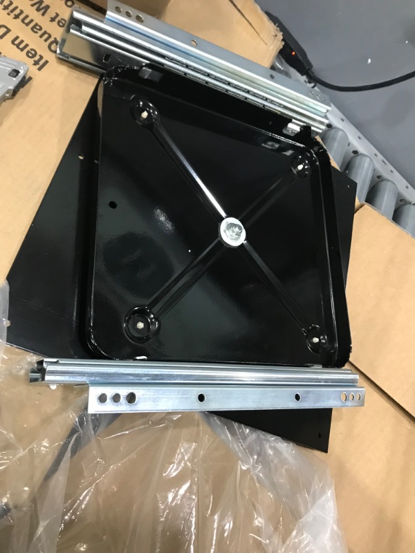 Photo 1 of 15x15 black metal square  and metal slide out drawer tracks