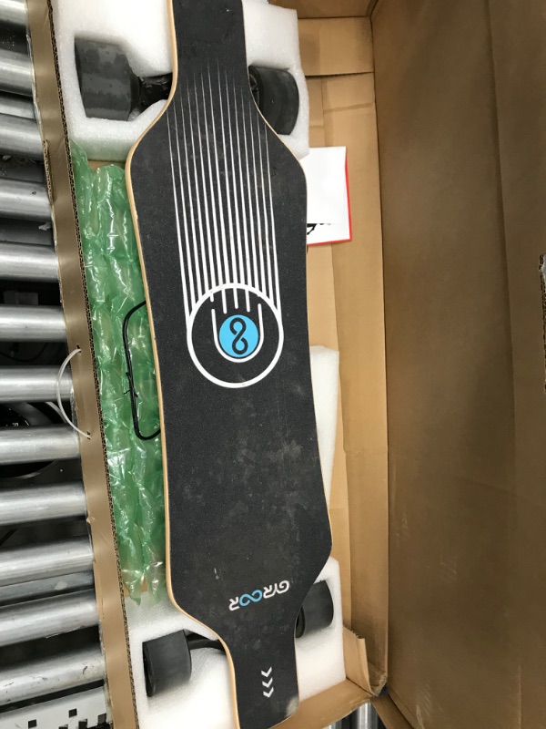 Photo 2 of *NONFUNCTIONAL* Gyroor Electric Skateboards for Adults, Upgraded 23 Miles Long-Range Battery, 23 Mph with Powered 1100W Dual Motors, 3 Speed Mode Fast Electric Longboard 90mm PU Wheels Electric Skateboard with Remote Black-Maple