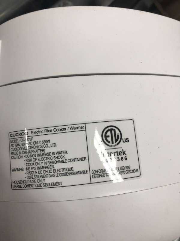 Photo 4 of CUCKOO CR-0675F | 6-Cup (Uncooked) Micom Rice Cooker | 13 Menu Options: Quinoa, Oatmeal, Brown Rice & More, Touch-Screen, Nonstick Inner Pot | White