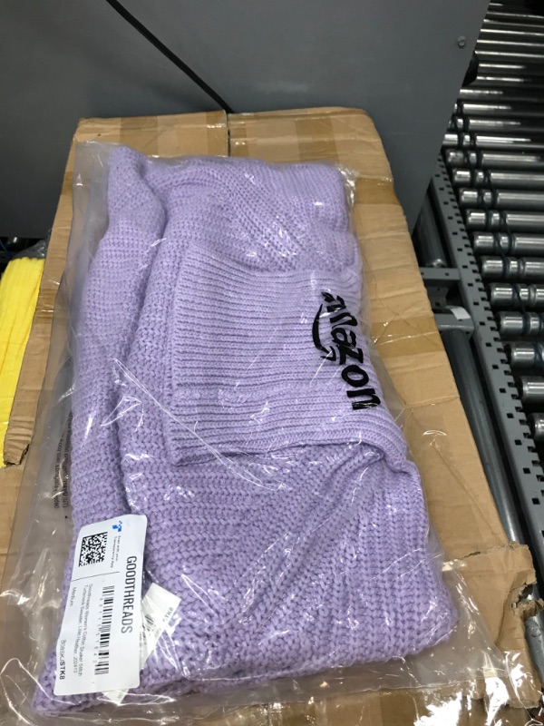 Photo 2 of Goodthreads Women's Cotton Shaker Stitch Turtleneck Sweater Medium Lilac Heather