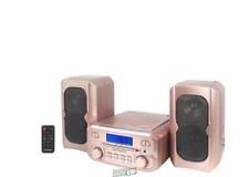 Photo 1 of Magnavox MM435M-BK 3-Piece Compact CD Shelf System with Digital FM Stereo Radio, Bluetooth Wireless Technology, and Remote Control in Rose Gold | LCD Display | AUX Port Compatible | 2022 Version |