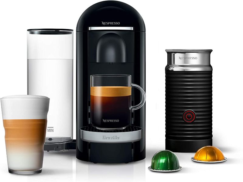 Photo 1 of Nespresso VertuoPlus Deluxe Coffee and Espresso Machine by Breville with Milk Frother, Black
