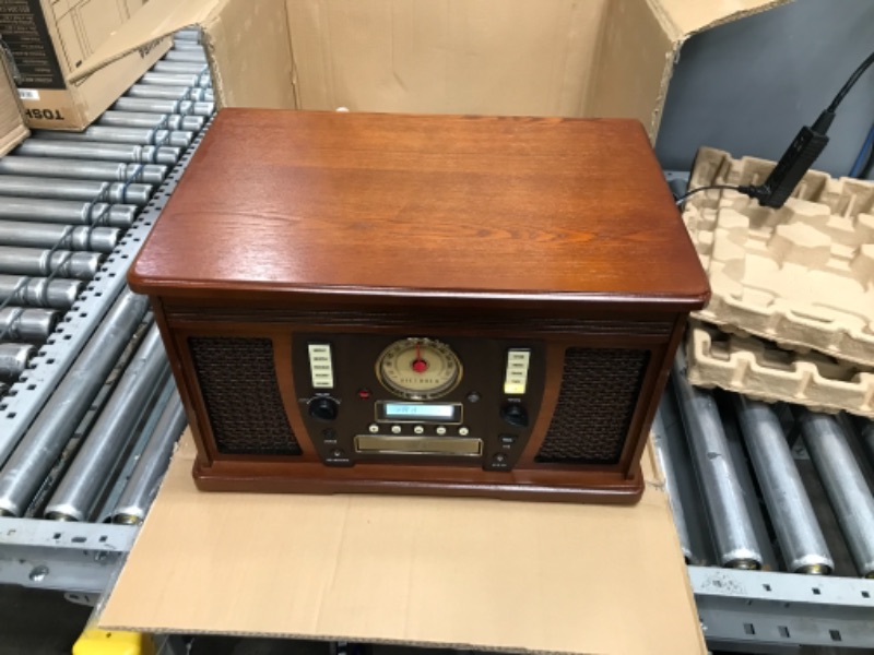 Photo 3 of Victrola VTA-750B Aviator Wooden 7-in-1 Nostalgic Record Player with Bluetooth and Digital CD Encoding