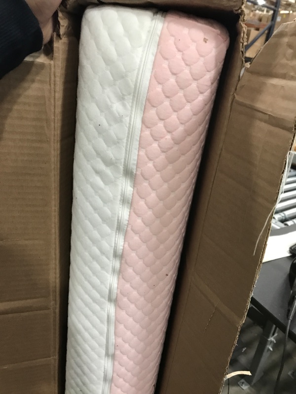 Photo 2 of Dream On Me 2 in 1 Infant Crib and Toddler Bed Mattress | Greenguard Gold and JPMA Certified Crib Mattress | Copper-Infused Toddler Layer | Removable Zipper Cover | Pure Zen White and Pink