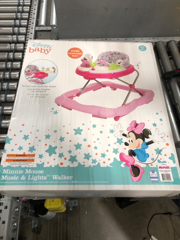 Photo 2 of Disney Baby Minnie Mouse Music and Lights Baby Walker with Activity Tray (Garden Delight)